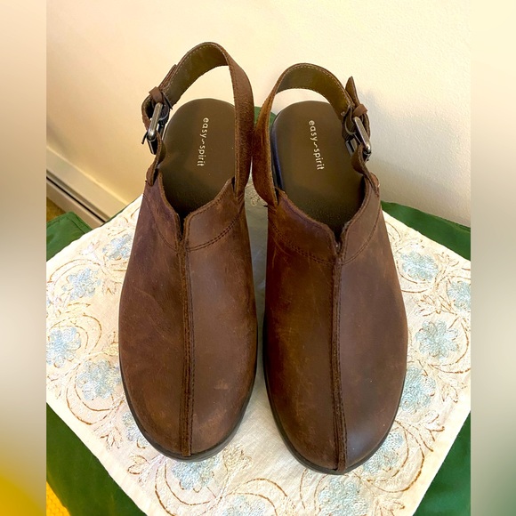 Easy Spirit Women’s “ Sejessa”Leather Clog Shoes-Brown/Sz 7W- - Picture 1 of 8